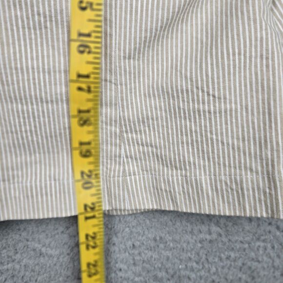 INC International Concepts Jacket Blazer Women L Tan White Stripe Casual Stretch - Picture 10 of 16